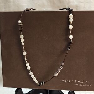 Silpada Pearl and Silver Necklace